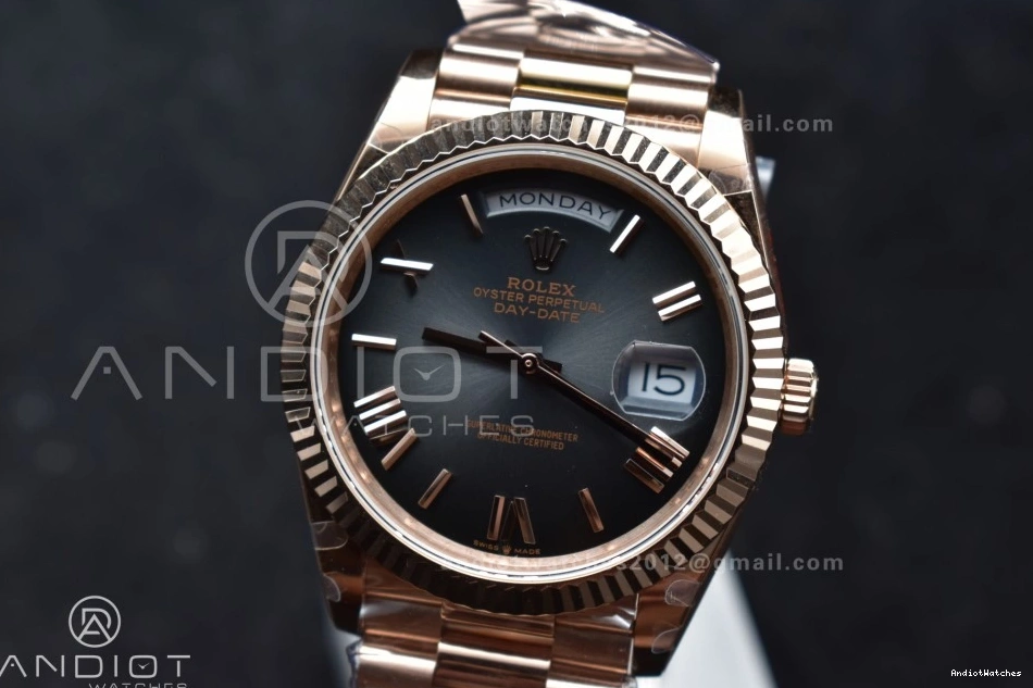 711 Dial Steel Weight) Best DayDate Slate Edition Ombre 904L President on V4 (Gain QF RG A2836 40 Bracelet Soft 1009